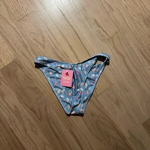 Strawberry Milk Mob Floral Blue Bikini Bottom